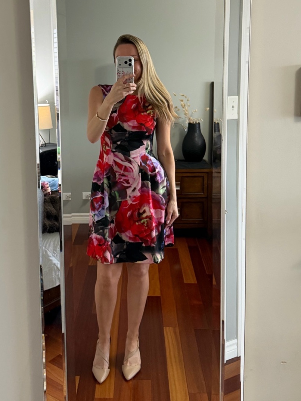 Vince Camuto Floral Scuba Dress Size 6